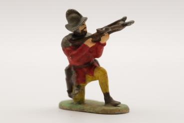 Landsknecht crossbowman kneeling with Spanish helmet